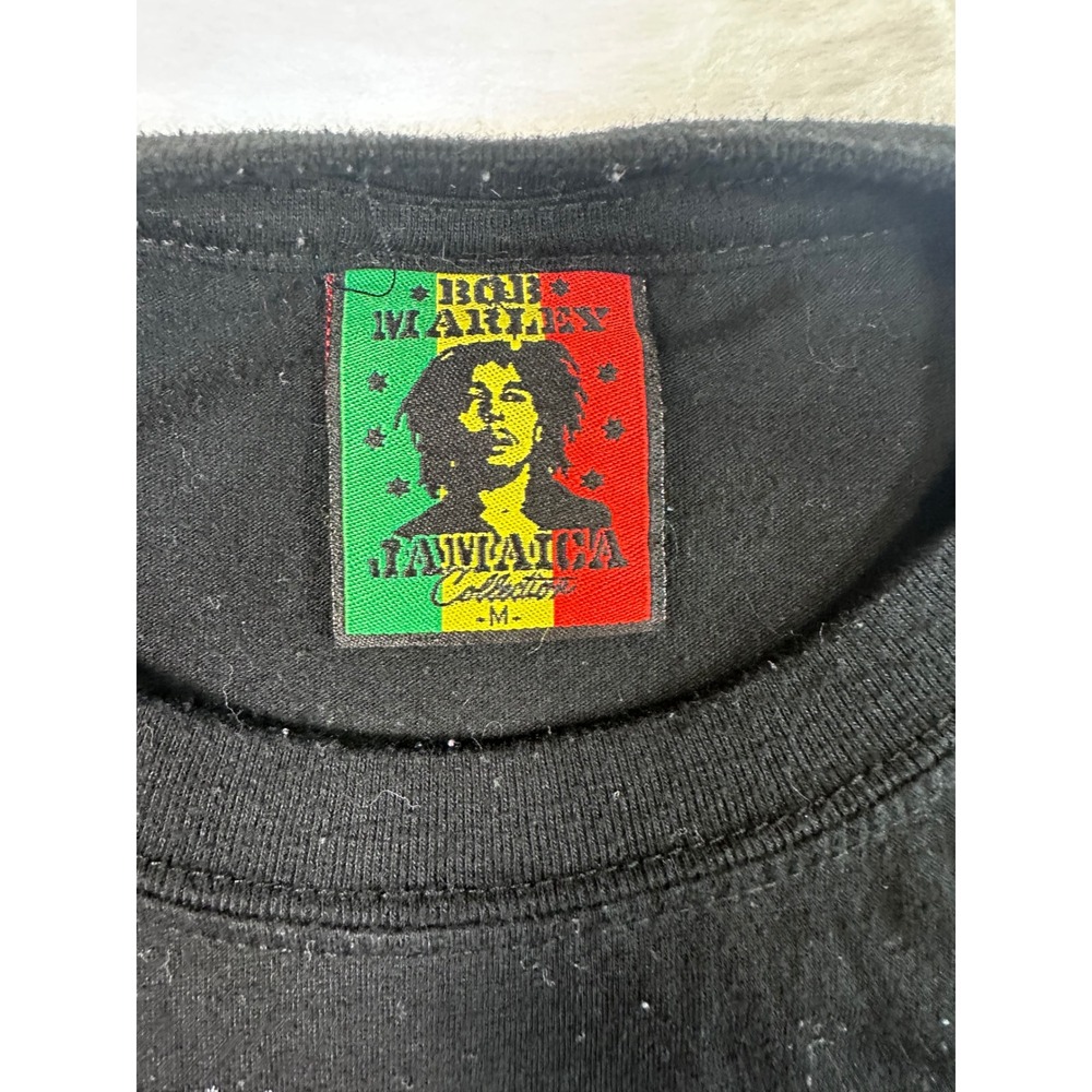 Bob Marley Zion Rootswear Lion Split Face Graphic T-Shirt Black Mens Medium 2004 - Picture 4 of 8